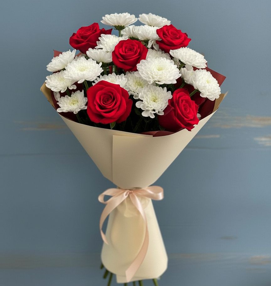 Букет цветов из: Розы и Хризантемы в Почепе