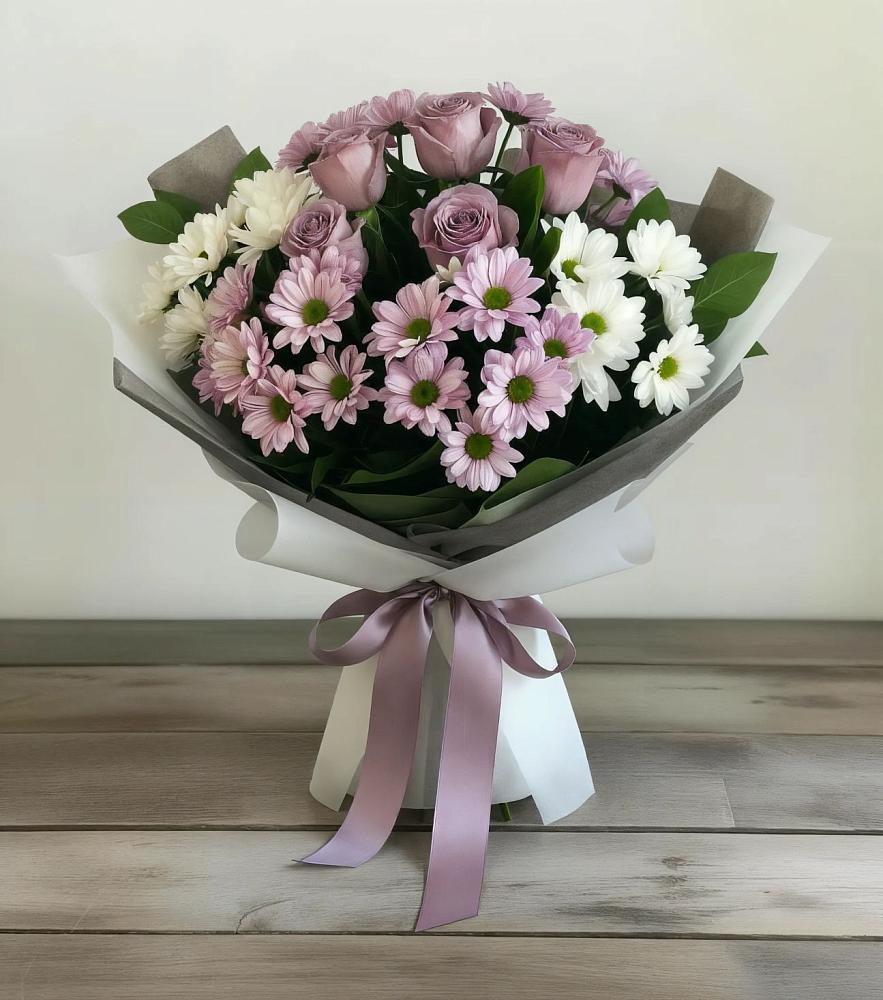 Букет цветов из: Хризантемы и Розы в Почепе