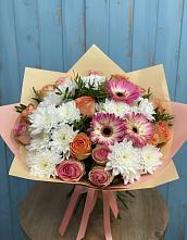 Букет цветов из:  Розы, Герберы и Хризантемы в Почепе
