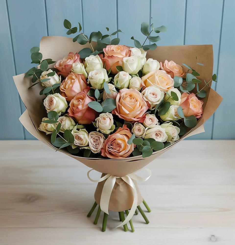 Букет цветов из: Альстромерии и Розы в Почепе