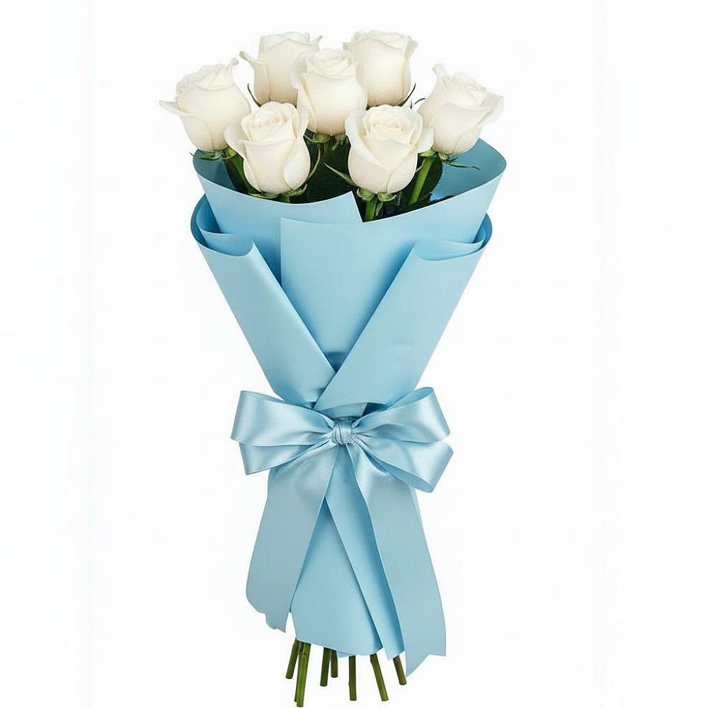 Букет 7 белых роз Проуд в Почепе