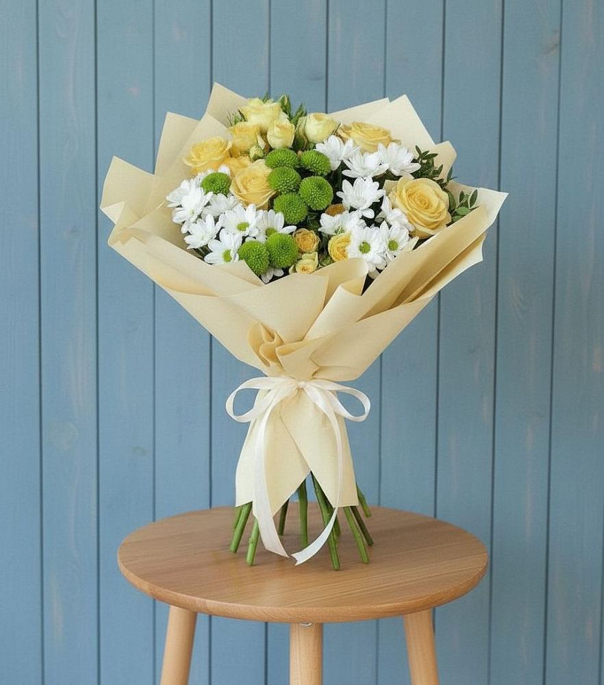 Букет цветов из: Хризантемы и Розы в Почепе