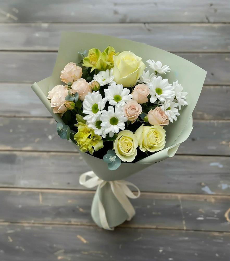 Букет цветов из: Альстромерии, Розы и Хризантемы в Почепе