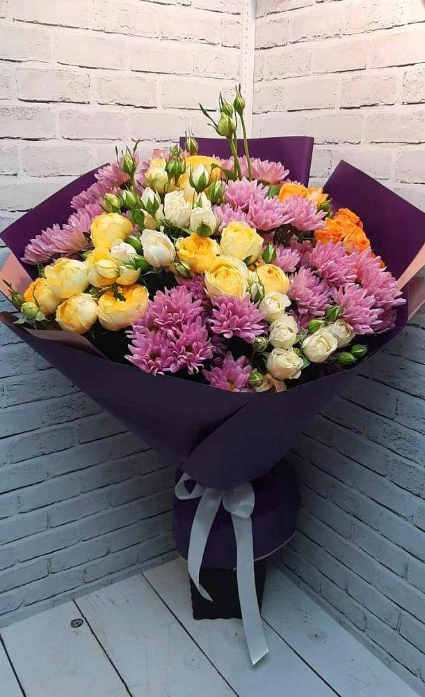 Букет цветов из: Хризантемы и Розы в Почепе