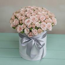 Цветочная композиция из Розы в шляпной коробке в Почепе