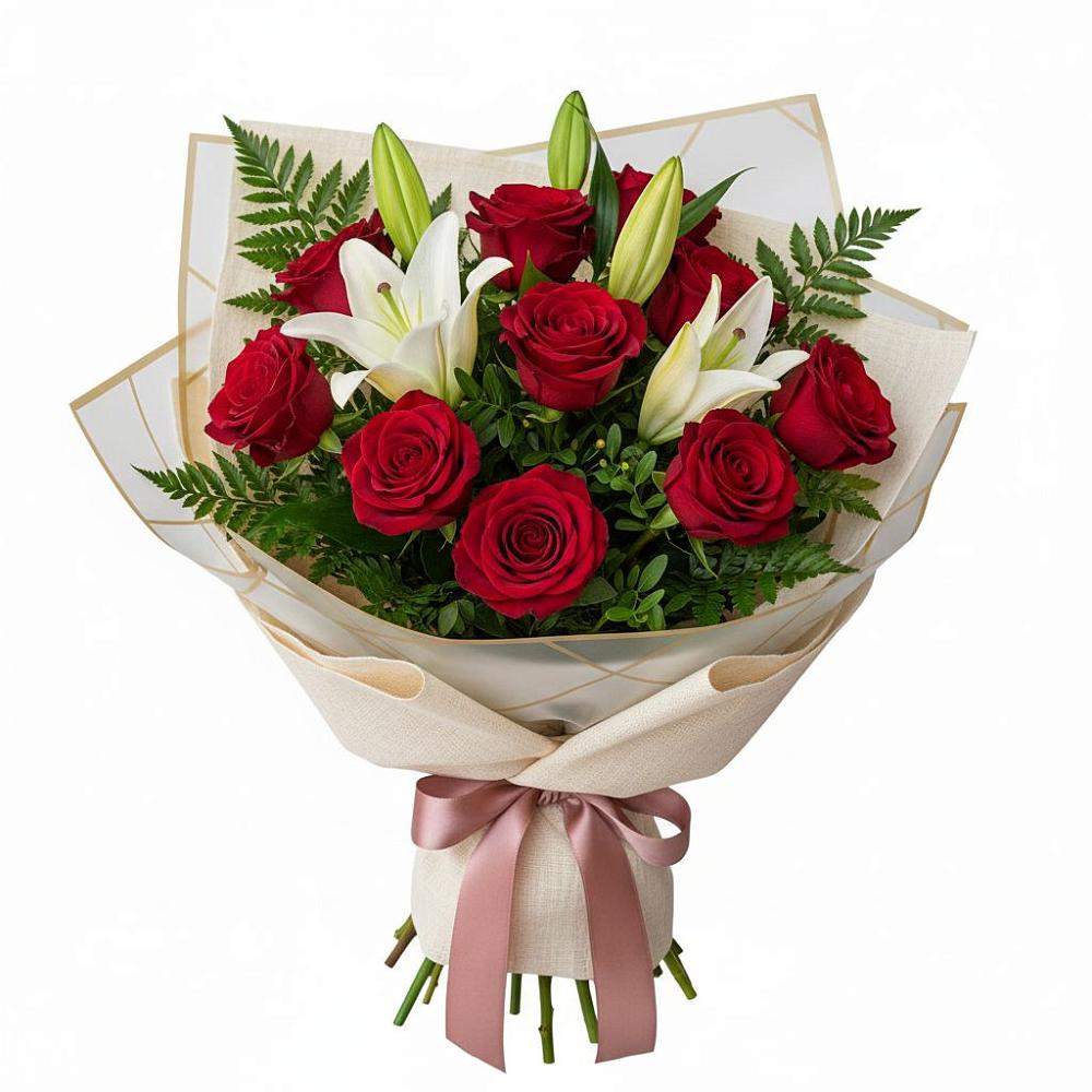 Букет цветов из: Лилии и Розы в Почепе