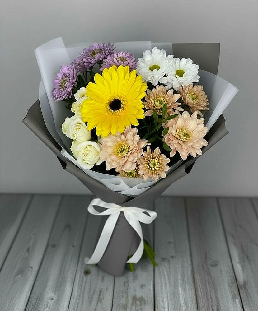 Букет цветов из: Розы, Герберы и Хризантемы в Почепе