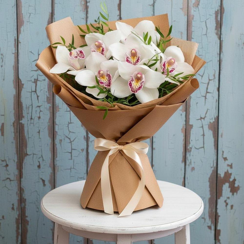 Букет цветов из: Орхидеи и Розы в Почепе