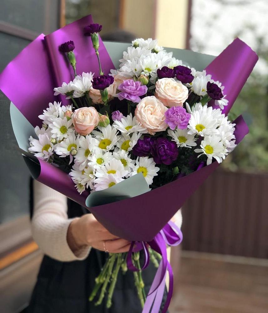 Букет цветов из: Хризантемы, Гвоздики и Розы в Почепе