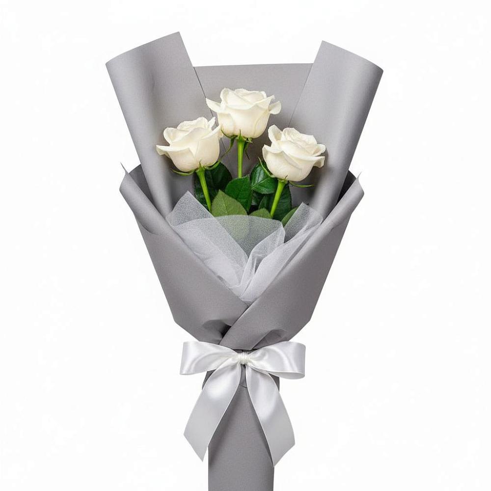 Букет 3 белые розы в Почепе