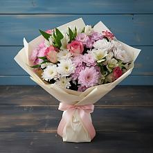 Букет цветов из:  Хризантемы, Альстромерии и Розы в Почепе