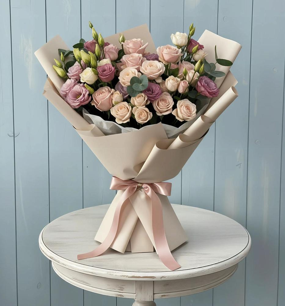 Букет цветов из: Розы и Лизиантусы в Почепе