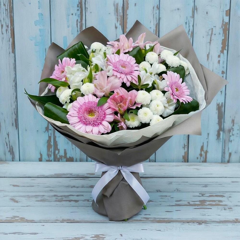 Букет цветов из: Герберы, Альстромерии и Хризантемы в Почепе