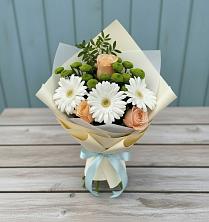 Букет цветов из:  Герберы, Розы и Хризантемы в Почепе