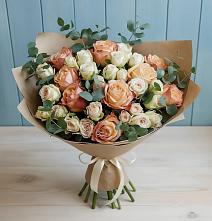 Букет цветов из:  Альстромерии и Розы #REPLACE_PRED# Почепе