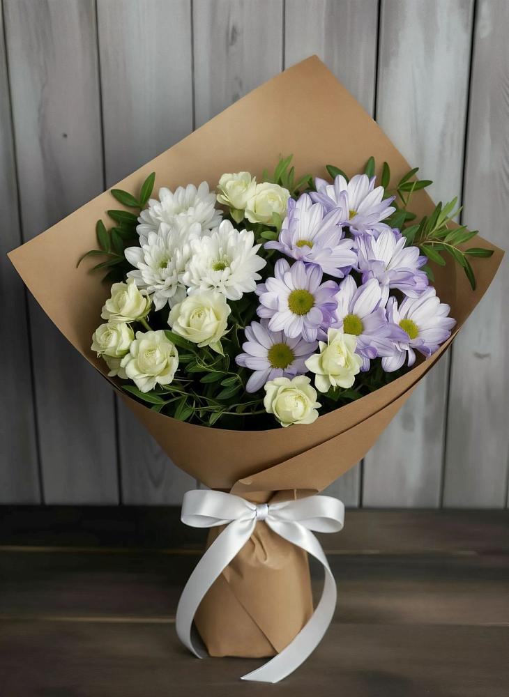 Букет цветов из: Хризантемы и Розы в Почепе